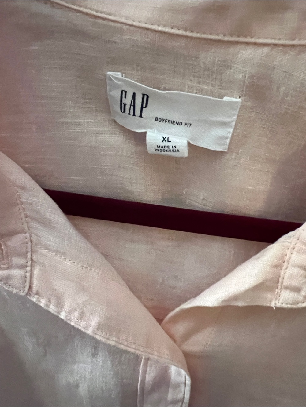 GAP Pale Pink Relaxed Button-Down Shirt - Picture 6 of 7